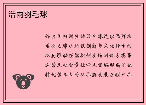浩雨羽毛球